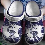 MLB Colorado Rockies Crocs: White-Blue Fan Baseball Shoes – Perfect for Rockies Fans!