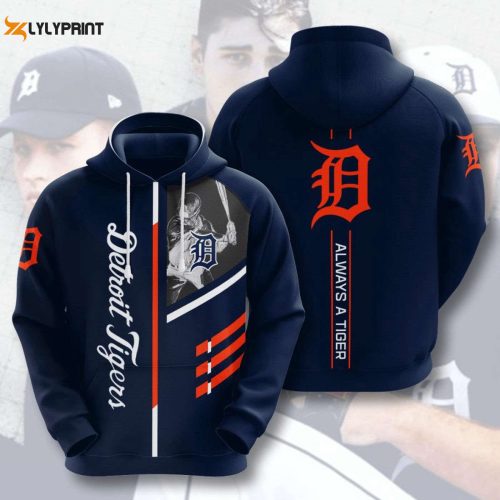 MLB Detroit Tigers Navy AOP Hoodie: Always a Tiger Shirt