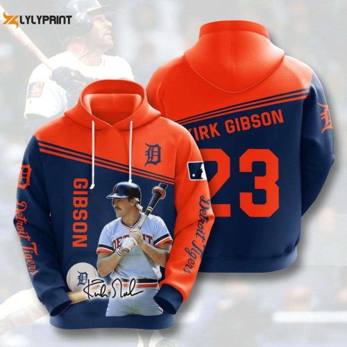 Shop the MLB Detroit Tigers Kirk Gibson Pullover Hoodie AOP Shirt for Ultimate Fan Style