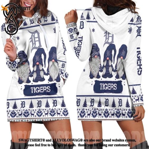 Get Festive with MLB Detroit Tigers Ugly Christmas Women s Hoodie Dress – Shop Now!