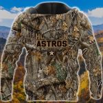 MLB Houston Astros Camo Hunting Zip Up Hoodie – Stylish AOP Shirt