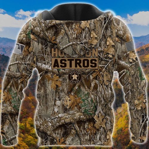 MLB Houston Astros Camo Hunting Zip Up Hoodie – Stylish AOP Shirt