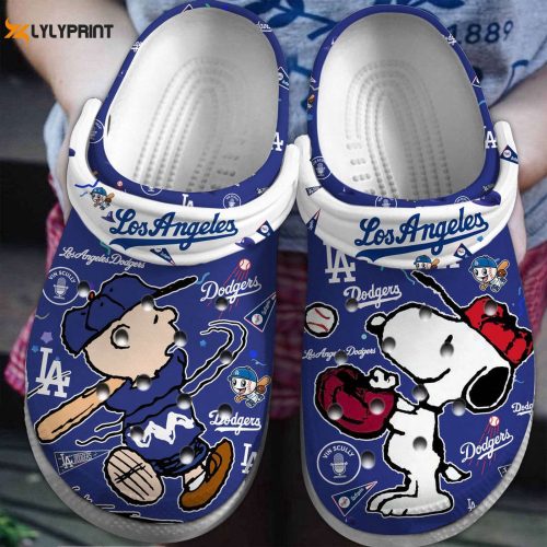 MLB Los Angeles Dodgers CartoonCrocs – Comfortable Clogs for Men Women and Kids