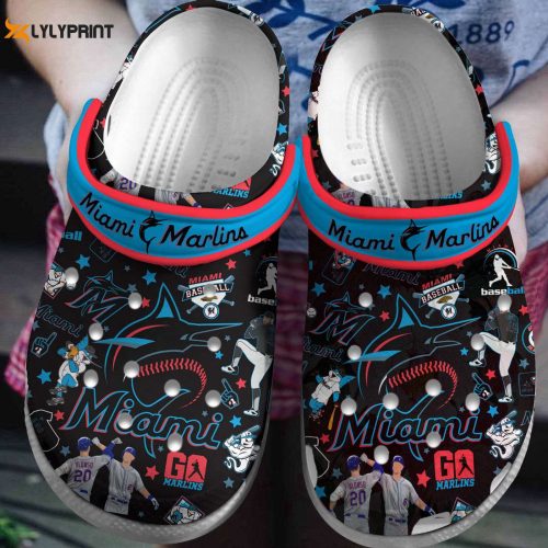 MLB Miami Marlins Crocs: Fan Crocband Clogs for Men Women & Kids