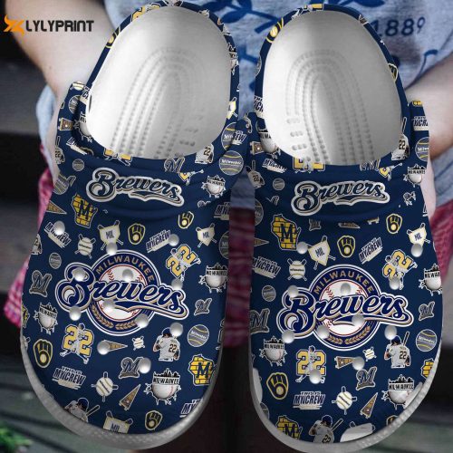 MLB Milwaukee Brewers Crocs – Comfortable Clogs for Men Women & Kids – Official Fan MLB Shoes