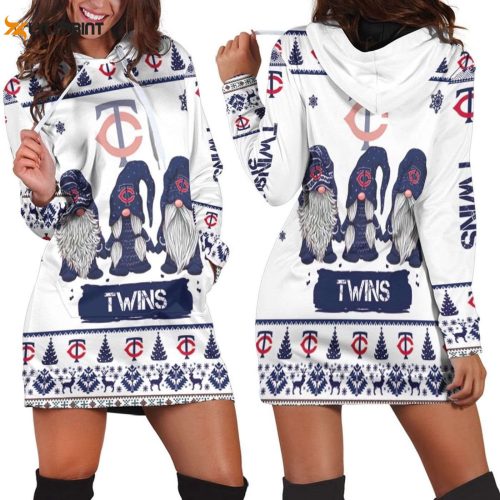 Stylish MLB Minnesota Twins Ugly Christmas Hoodie Dress – Women s AOP Shirt