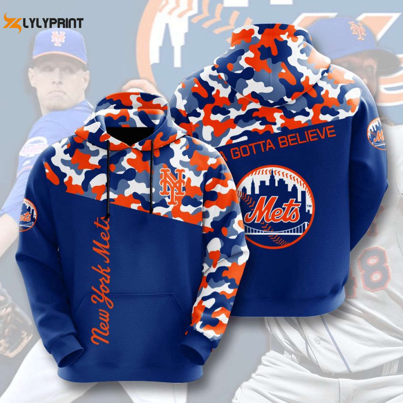 MLB New York Mets Blue Orange Camo Hoodie – Stylish AOP Shirt for Fans MLB New York Mets Blue Orange Camo Hoodie – Stylish AOP Shirt for Fans
