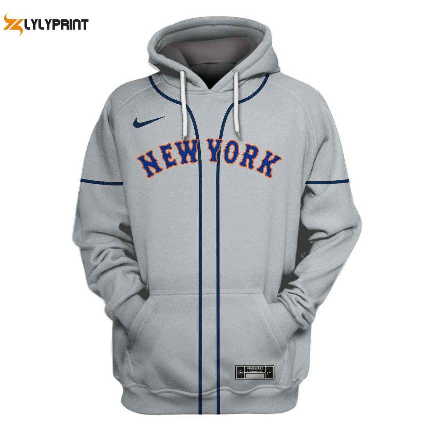 Stylish MLB New York Mets Gray Pullover Hoodie AOP Shirt: Stay Warm in Mets Fandom! Stylish MLB New York Mets Gray Pullover Hoodie AOP Shirt: Stay Warm in Mets Fandom!
