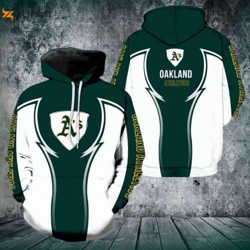 Stay Cozy with MLB Oakland Athletics Green White Logo Hoodie – AOP Shirt