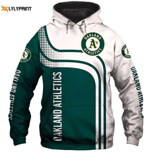 Oakland Athletics Green White Pullover Hoodie AOP Shirt – Official MLB Gear