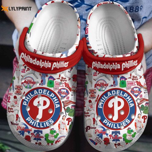 MLB Philadelphia Phillies Crocs: Comfortable Crocband Clogs for Men Women & Kids - Perfect for MLB Fans