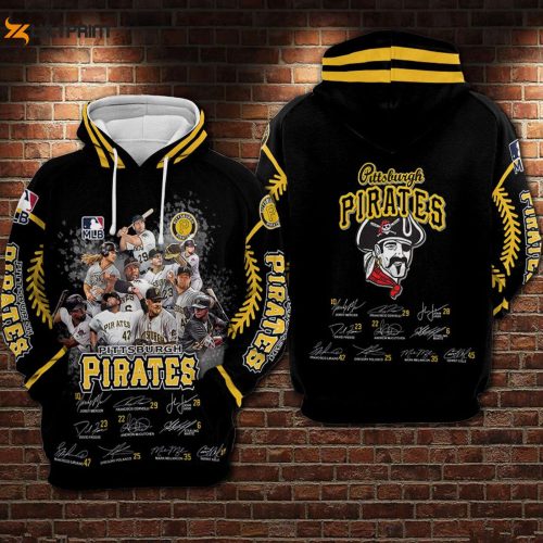 MLB Pittsburgh Pirates Black Champions Hoodie – Stylish AOP Shirt