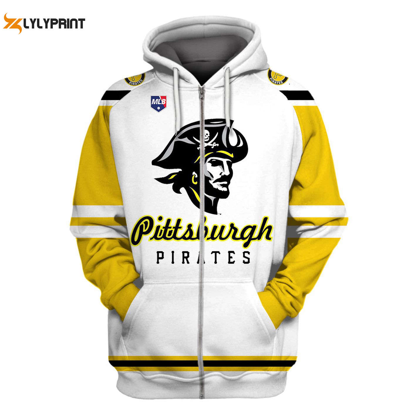 Pittsburgh Pirates MLB White Yellow Hoodie & AOP Shirt: Stylish Pullover & Zip Up Hoodie for Fans Pittsburgh Pirates MLB White Yellow Hoodie & AOP Shirt: Stylish Pullover & Zip Up Hoodie for Fans