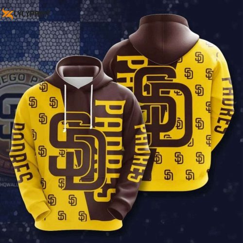 MLB San Diego Padres Gold Brown Pullover Hoodie: Stylish AOP Shirt for True Fans