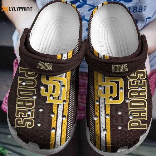 MLB San Diego Padres Crocs: Fan Baseball Shoes with Honeycomb Motifs
