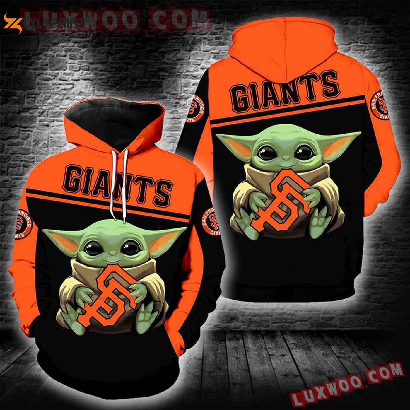 MLB San Francisco Giants Baby Yoda Hoodie: Stylish AOP Shirt MLB San Francisco Giants Baby Yoda Hoodie: Stylish AOP Shirt