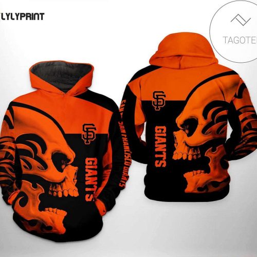 MLB San Francisco Giants Orange Skull Pullover Hoodie – AOP Shirt