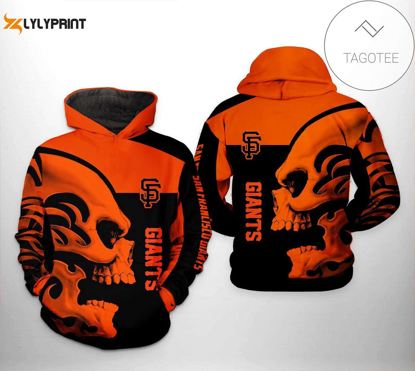 MLB San Francisco Giants Orange Skull Pullover Hoodie – AOP Shirt MLB San Francisco Giants Orange Skull Pullover Hoodie – AOP Shirt