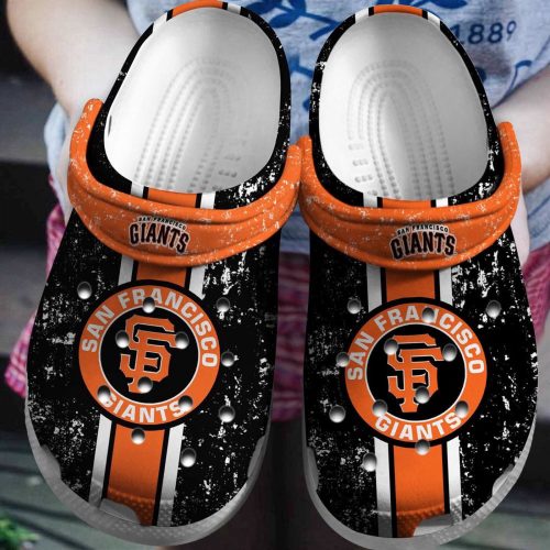 MLB San Francisco Giants Crocs: Black-Orange Fan Baseball Shoes