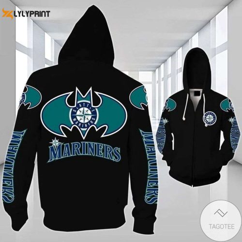Stay Stylish with MLB Seattle Mariners Badman Zip Up Hoodie AOP Shirt – Limited Edition!