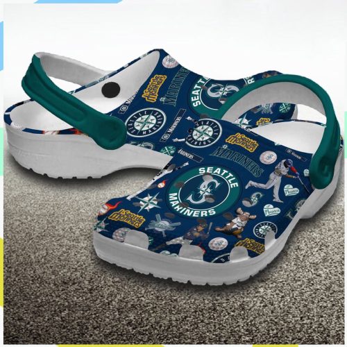 MLB Seattle Mariners Baseball Team Crocs-Shoes: Men Women Kids
