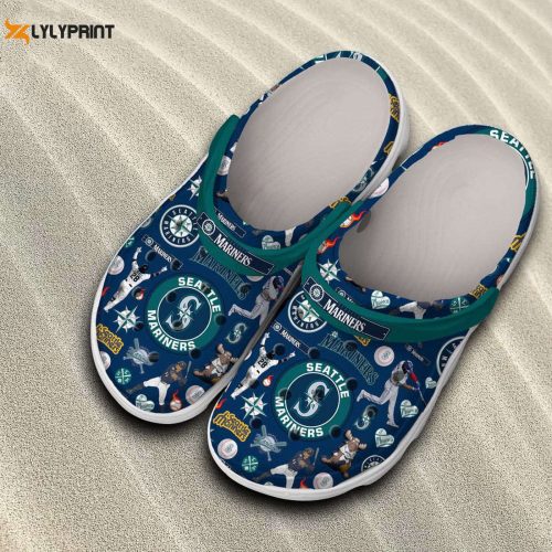 MLB Seattle Mariners Baseball Team Crocs-Shoes: Men Women Kids