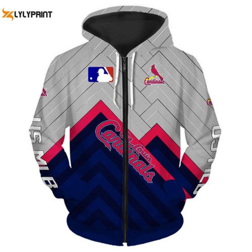 St Louis Cardinals MLB Hoodie & Zip Up Shirt: Comfy O Neck Pullover & AOP Design