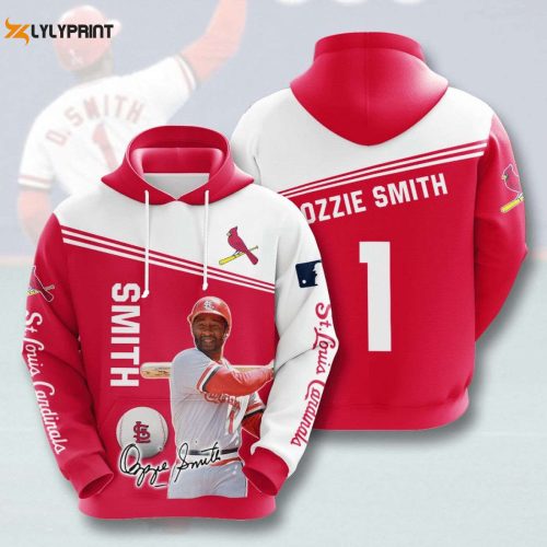 MLB St Louis Cardinals Ozzie Smith Hoodie Shirt – Stylish AOP Pullover for Fans