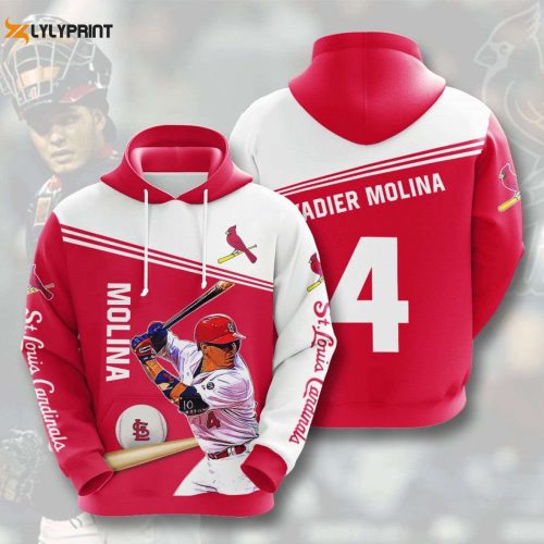 MLB St Louis Cardinals Yadier Molina Pullover Hoodie: Stylish AOP Shirt