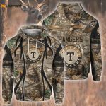 MLB Texas Rangers Hunting Hoodie: Stay Warm in Style with AOP Shirt