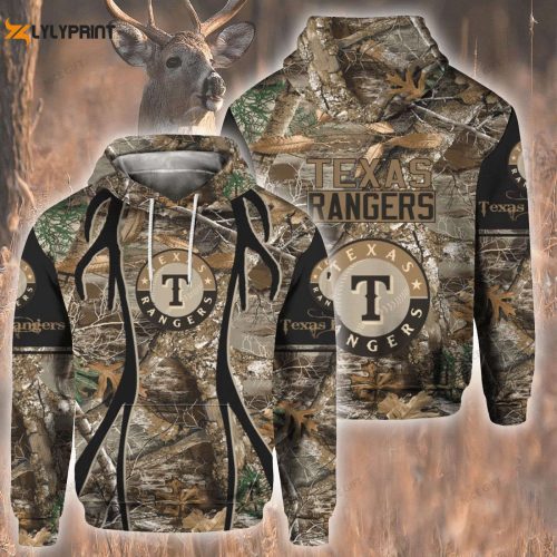 MLB Texas Rangers Hunting Hoodie: Stay Warm in Style with AOP Shirt