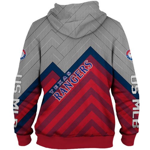 MLB Texas Rangers O Neck Pullover & Zip Up Hoodie AOP Shirt: Stylish Fan Gear for True Rangers Supporters!