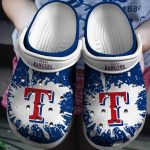 MLB Texas Rangers Crocs: Blue-White Baseball Fan Shoes – Comfy Clogs