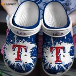 MLB Texas Rangers Crocs: Blue-White Baseball Fan Shoes – Comfy Clogs