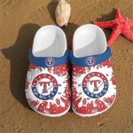 MLB Texas Rangers Crocs: Red White Fan Baseball Shoes – Stylish and Comfy!