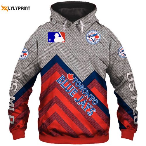 Toronto Blue Jays O Neck Pullover Hoodie: Stylish AOP Shirt for MLB Fans