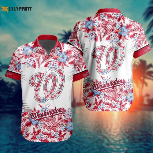 MLB Washington Nationals Hawaiian Button Shirt - Special Design ST2401