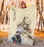 Naruto Chidori Power Black Painting Artwork Sherpa Fleece Quilt Blanket – Engaging Kakasi Hatake Design