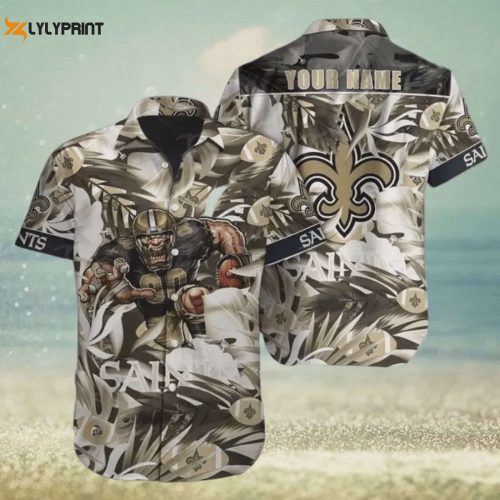 Custom Name Hawaiian Shirt V4: New Orleans Saints Football Outfit