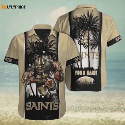 Custom New Orleans Saints Football Hawaiian Shirt – Personalized Name Print