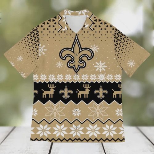 Get Festive with New Orleans Saints Ugly Christmas Hawaiian Shirt – Football Sports Apparel
