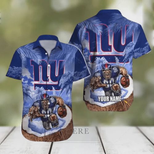 Custom Name Hawaiian Shirt for New York Giants Football Fans – Show Your Team Spirit!