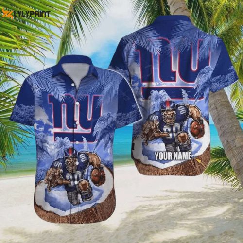 Custom Name Hawaiian Shirt for New York Giants Football Fans - Show Your Team Spirit!