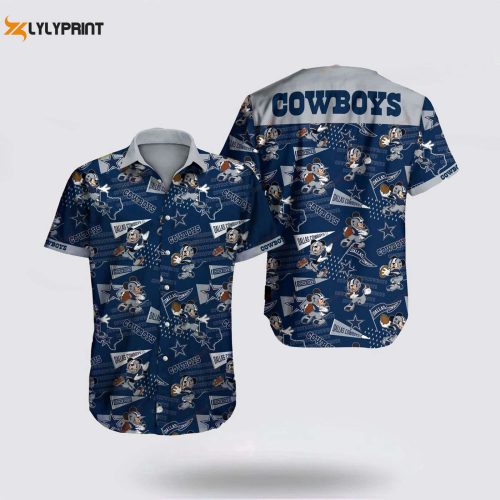 Dallas Cowboys 3D Mickey Mouse NFL Hawaiian Shirt - Official Football Logo