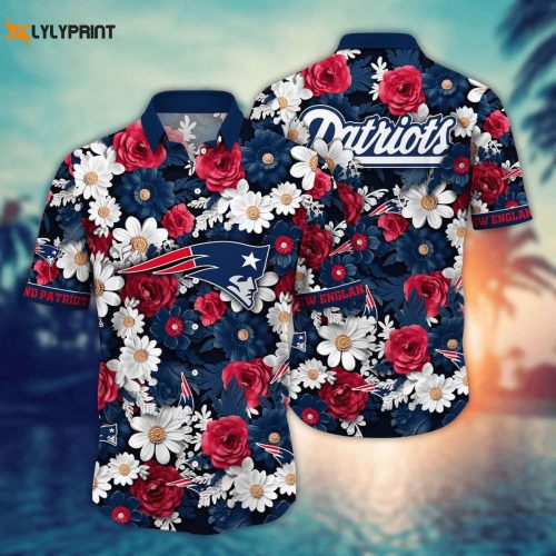 New England Patriots Flower Hawaii Shirt for NFL Fans - Summer Football Shirts NA49740