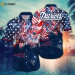 Patriots Flower Hawaii Shirt: Show Your Team Spirit with NFL Summer Football Gear!