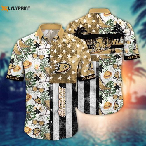 Stylish NHL Anaheim Ducks Flower Hawaii Shirt for Summer - Perfect for Fans of Football Shirts