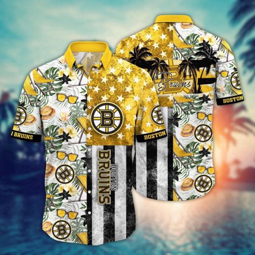 Show Your Boston Bruins Pride with Our NHL Hawaiian Flower Shirt – Perfect for Summer Football Fans!