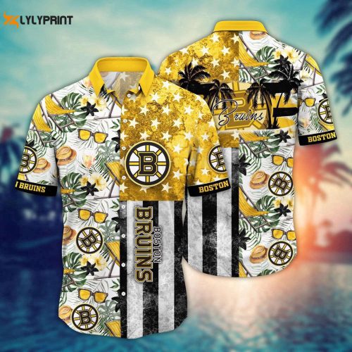 Show Your Boston Bruins Pride with Our NHL Hawaiian Flower Shirt - Perfect for Summer Football Fans!