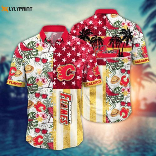 Show Your Support with NHL Calgary Flames Flower Hawaii Shirt – Perfect for Summer Football Fans!